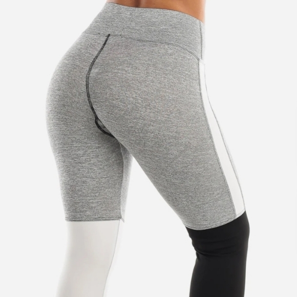 Women's Activewear Colorblock Grey Leggings - Picture 3 of 12
